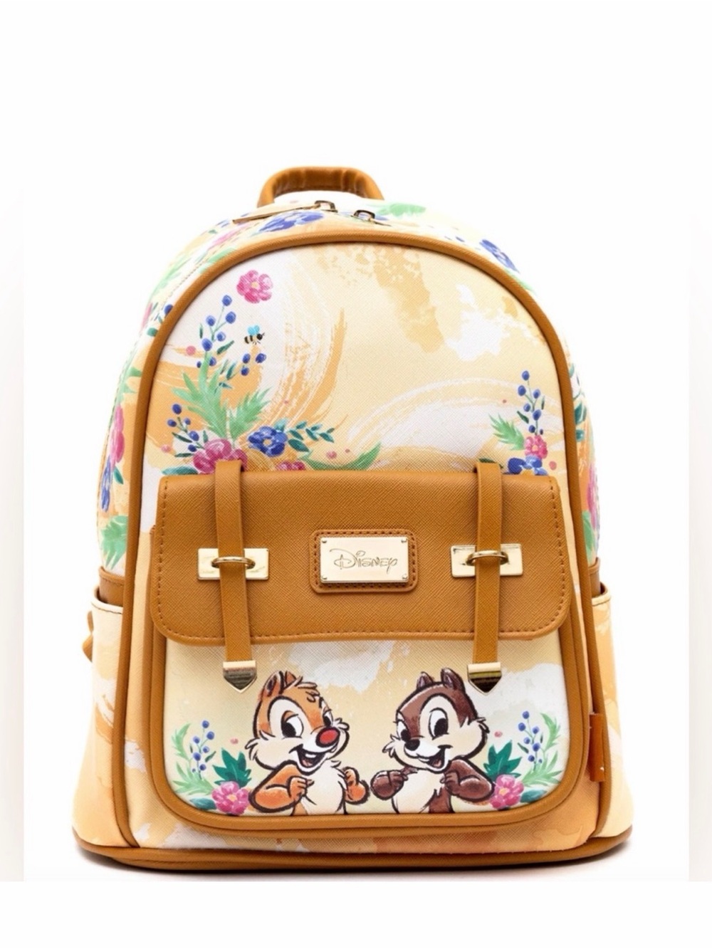 NWT Wondapop Disney Chip 'n' Dale Floral Mini Vegan Leather Backpack